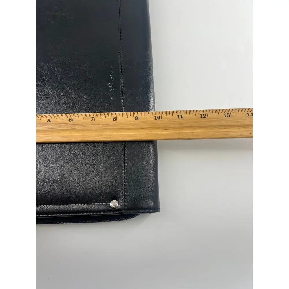 Franklin Covey Black Leather Zip Portfolio Office Notebook 12 x10 Professional